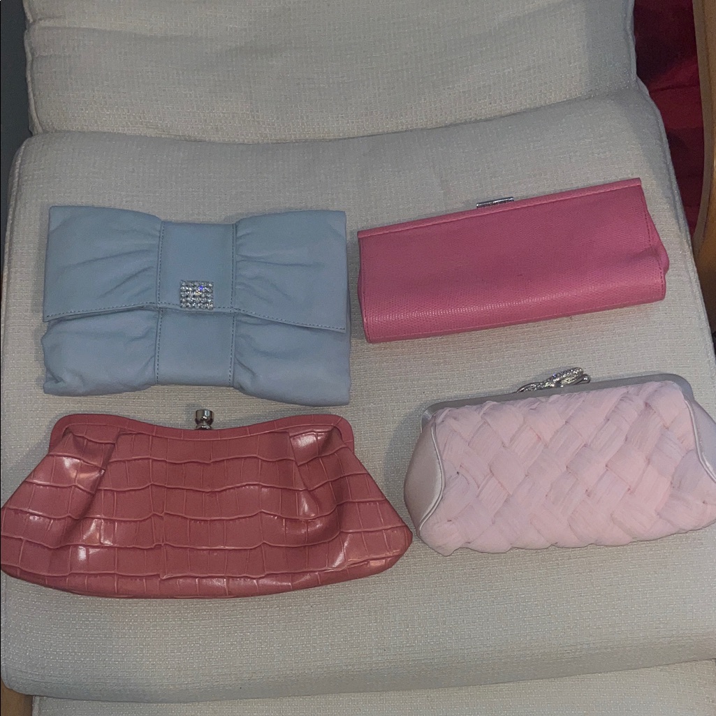Elegant Pink And Blue Clutch Set